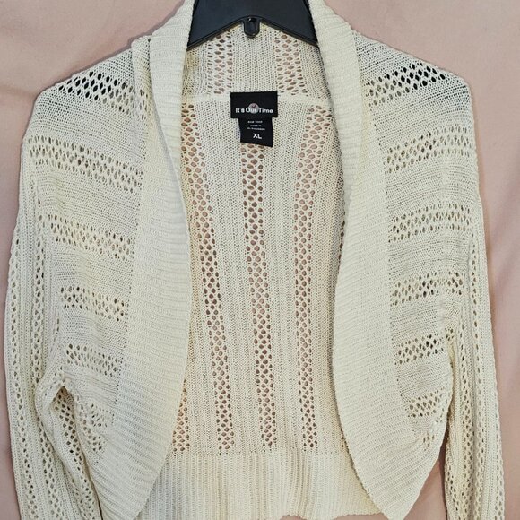 It's Our Time Cream Cropped Cardigan Sweater - Picture 1 of 5